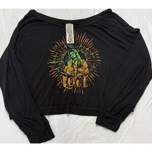 Junk Gypsie LOVE Virgin Mary Long Sleeve Graphic Tshirt Festival Boho Womens M